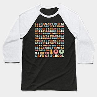 100 Days Math Numbers 100Th Day Of School Teacher Kids Baseball T-Shirt